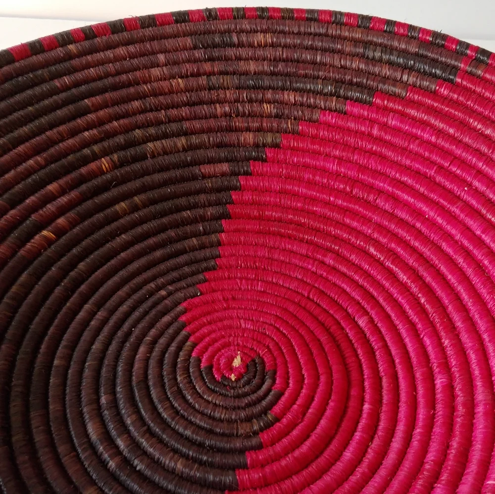 Handwoven Red and Brown Basket